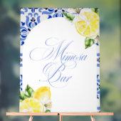 That's Amore Lemon Italian Blue Tile Bridal Shower アクリルサイン (ニュートラル)