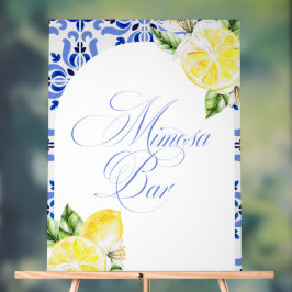 That's Amore Lemon Italian Blue Tile Bridal Shower アクリルサイン