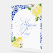 That's Amore Lemon Italian Blue Tile Bridal Shower アクリルサイン (傾斜)