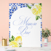 That's Amore Lemon Italian Blue Tile Bridal Shower アクリルサイン (ウェディング)