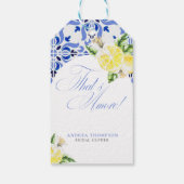 That's Amore Lemon Italian Blue Tile Bridal Shower ギフトタグ (裏面)