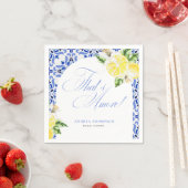 That's Amore Lemon Italian Blue Tile Bridal Shower スタンダードカクテルナプキン (インサイチュ)