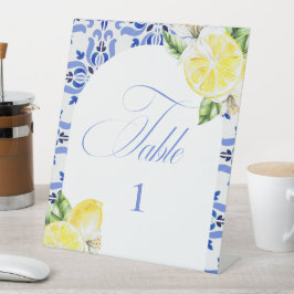 That's Amore Lemon Italian Blue Tile Bridal Shower 台座サイン