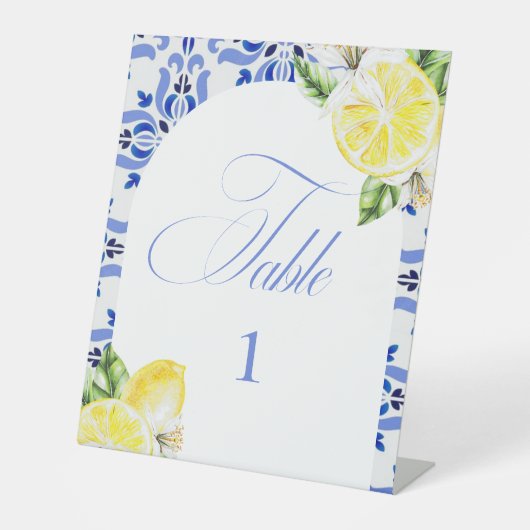 That's Amore Lemon Italian Blue Tile Bridal Shower 台座サイン (正面)
