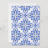 That's Amore Lemon Italian Blue Tile Bridal Shower 招待状 (裏面)