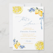 That's Amore Lemons Bow Main Squeeze Bridal Shower 招待状 (正面)