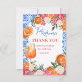 Thats amore mediterranean blue tiles bridal shower サンキューカード (正面)