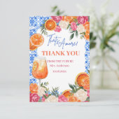 Thats amore mediterranean blue tiles bridal shower サンキューカード (スタンド正面)