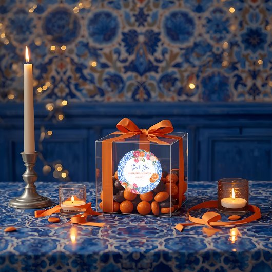 Thats amore mediterranean blue tiles bridal shower ラウンドシール