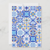 Thats amore mediterranean blue tiles bridal shower 招待状 (裏面)