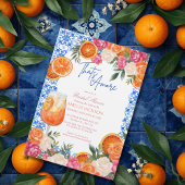 Thats amore mediterranean blue tiles bridal shower 招待状