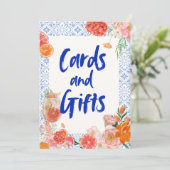 Thats amore mediterranean blue tiles bridal shower 招待状 (スタンド正面)