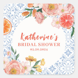 Thats amore mediterranean citrus Bridal shower スクエアシール