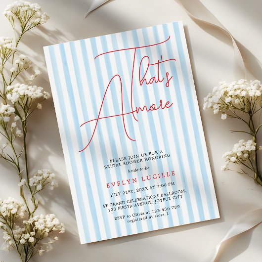 That's Amore Modern Script Bridal Shower 招待状