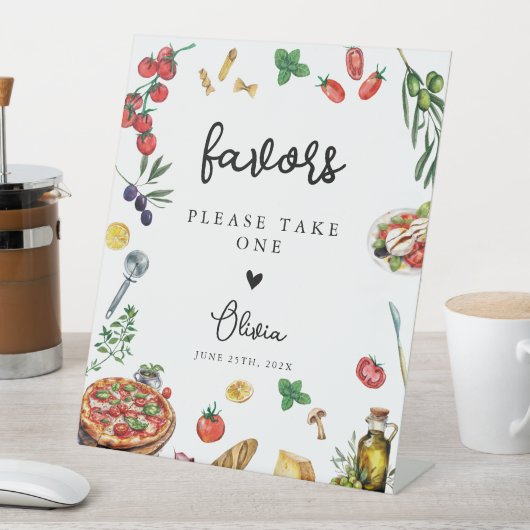 That's Amore Pasta Pizza Favors Sign personalized 台座サイン (インサイチュ)