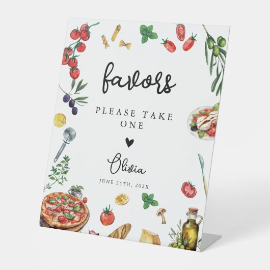 That's Amore Pasta Pizza Favors Sign personalized 台座サイン (正面)