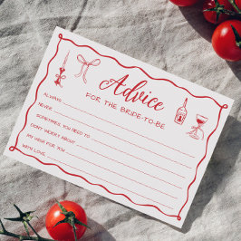 That's Amore Pizza ブライダルシャワーのアドバイスカード 招待状