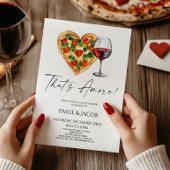That's Amore! Pizza Wine Wedding Couples Shower 招待状