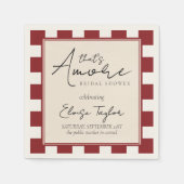 That's Amore Red Checkered Bridal Shower  スタンダードカクテルナプキン (正面)