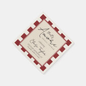 That's Amore Red Checkered Bridal Shower  スタンダードカクテルナプキン (角)