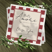 That's Amore Red Checkered Bridal Shower  スタンダードカクテルナプキン