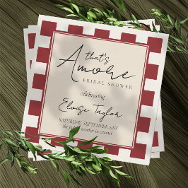 That's Amore Red Checkered Bridal Shower  スタンダードカクテルナプキン