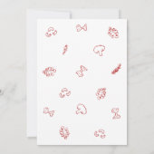 That's Amore Red Doodle Frame Bridal Shower 招待状 (裏面)