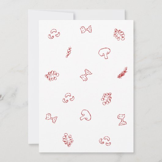 That's Amore Red Doodle Frame Bridal Shower 招待状 (裏面)