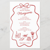 That's Amore Red Doodle Frame Bridal Shower Menu チラシ (正面)