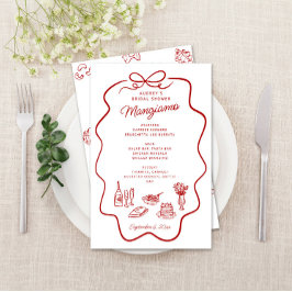 That's Amore Red Doodle Frame Bridal Shower Menu チラシ