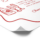 That's Amore Red Doodle Frame Spritz Station Small ポスター (角)