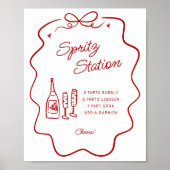 That's Amore Red Doodle Frame Spritz Station Small ポスター (正面)