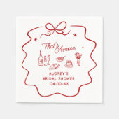 That's Amore, Red Doodle Personalized Shower スタンダードカクテルナプキン (正面)