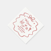 That's Amore, Red Doodle Personalized Shower スタンダードカクテルナプキン (角)