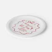 That's Amore, Red Doodle Personalized Shower ペーパープレート (アングル)