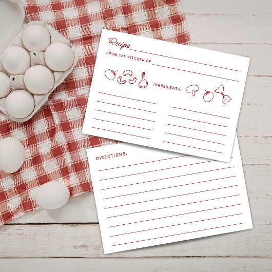 That's Amore Red Doodle Recipe Card エンクロージャーカード