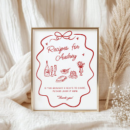 That's Amore Red Doodle, Recipe Drop Off Sign ポスター