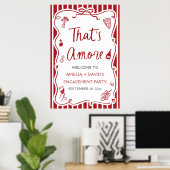That's Amore Red Italian Engagement Party Welcome ポスター (ホームオフィス)