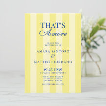 That's Amore Striped Blue & Yellow Wedding