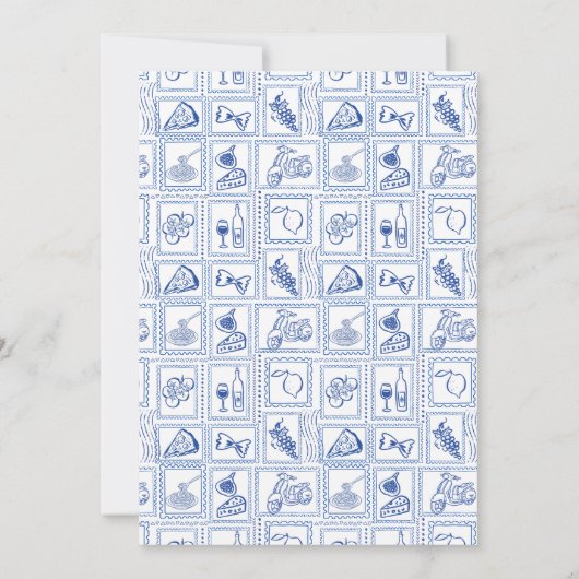 That's amore tomato blue Italian bridal shower 招待状 (裏面)