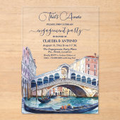 That's Amore Watercolor Venice Engagement Party アクリル招待状 (正面)