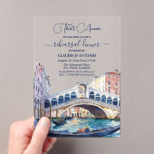 That's Amore Watercolor Venice Rehearsal Dinner アクリル招待状 (インサイチュ (ポータブル))