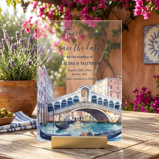 That's Amore Watercolor Venice Save The Date アクリル招待状