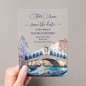 That's Amore Watercolor Venice Save The Date アクリル招待状 (インサイチュ (ポータブル))