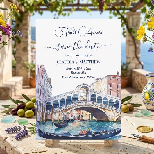That's Amore Watercolor Venice Save The Date セーブザデート