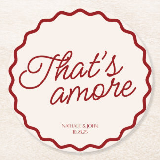 That's Amore Wedding Coaster ラウンドペーパーコースター