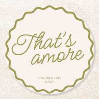 That's Amore Wedding Coaster ラウンドペーパーコースター