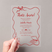 That's Amore Whimsical Hand Drawn Bridal Shower アクリル招待状 (インサイチュ (ポータブル))