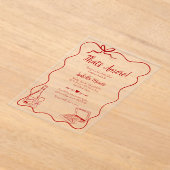 That's Amore Whimsical Hand Drawn Bridal Shower アクリル招待状 (レイダウン)