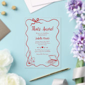 That's Amore Whimsical Hand Drawn Bridal Shower アクリル招待状 (インサイチュ (ウェディング))